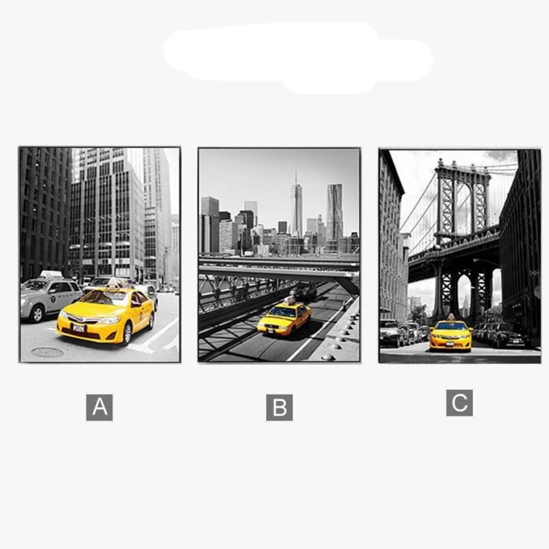 Pintura amarilla vintage de New York