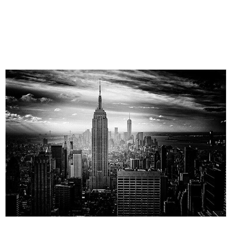 Pintura vintage en blanco y negro de New York