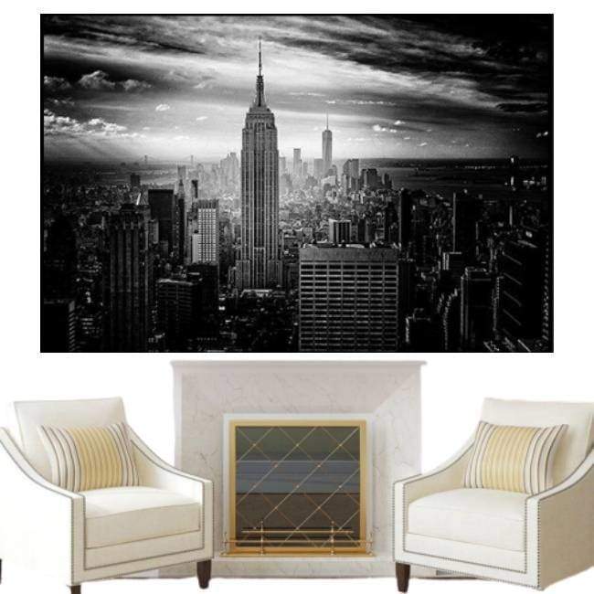 Pintura vintage en blanco y negro de New York