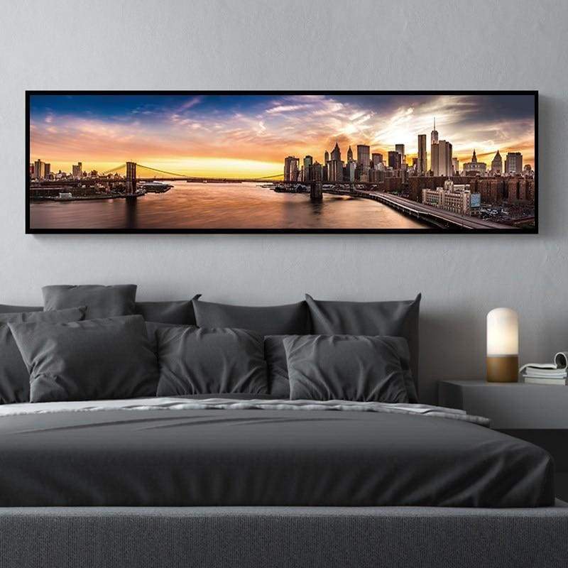 Pintura Vintage New York Puente de Brooklyn