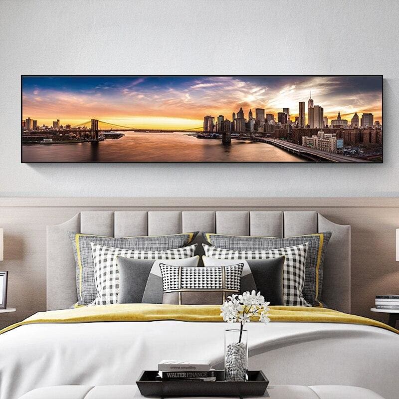 Pintura Vintage New York Puente de Brooklyn