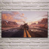 Pintura vintage panorámica de la ruta 66