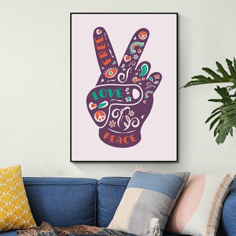 Pintura vintage paz y amor