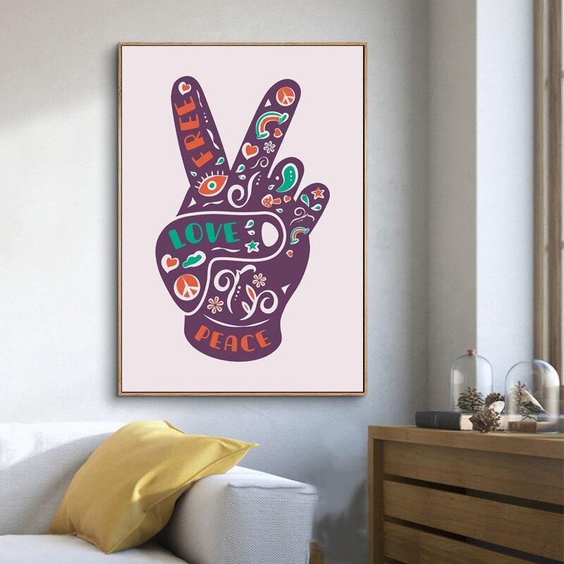 Pintura vintage paz y amor