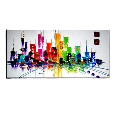 Pintura Vintage Pintura De La Ciudad De New York