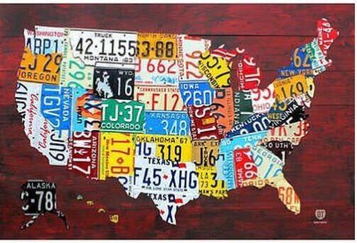 Tabla de matrículas de EE. UU. Vintage
