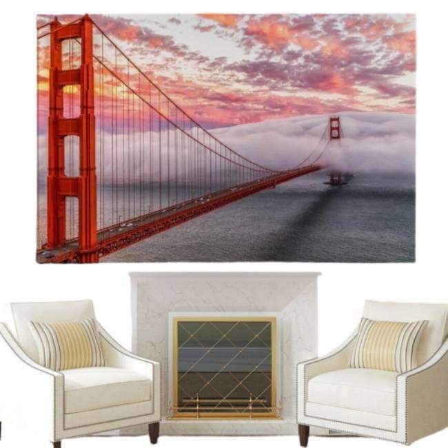 Pintura vintage del puente de San Francisco