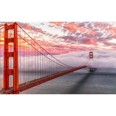 Pintura vintage del puente de San Francisco