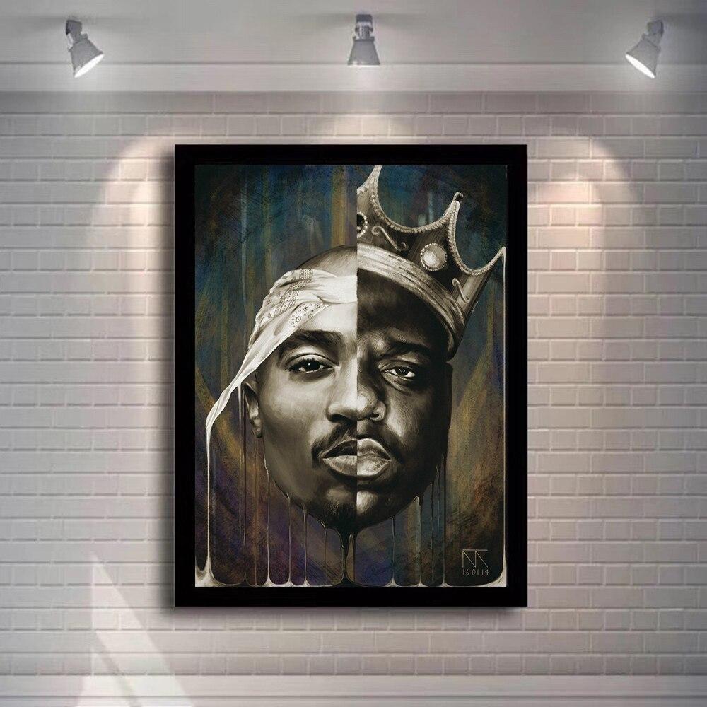 Pintura Vintage Tupac Biggie