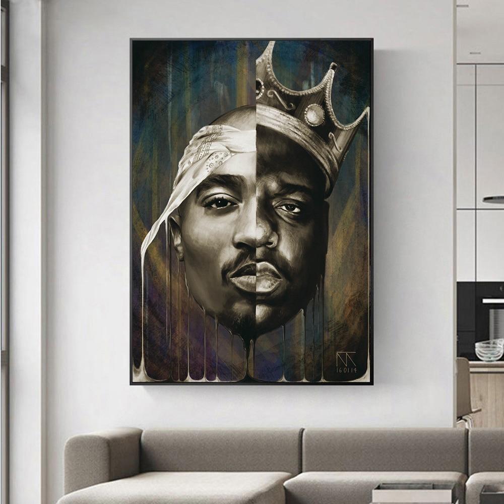 Pintura Vintage Tupac Biggie