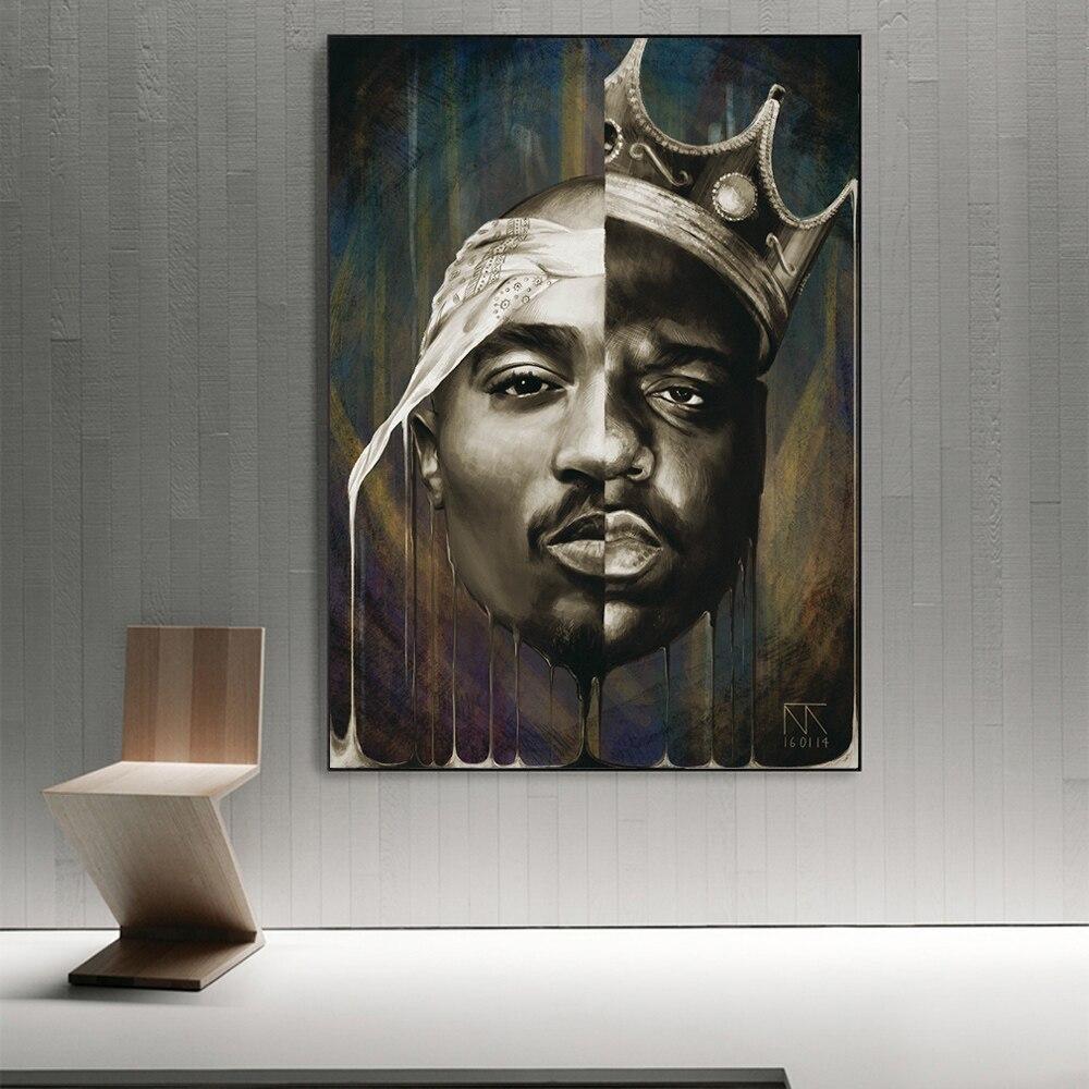 Pintura Vintage Tupac Biggie