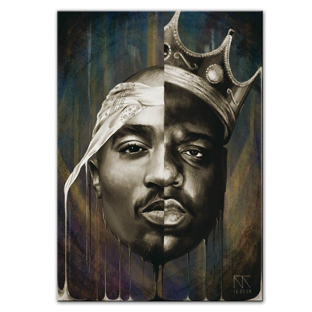 Pintura Vintage Tupac Biggie