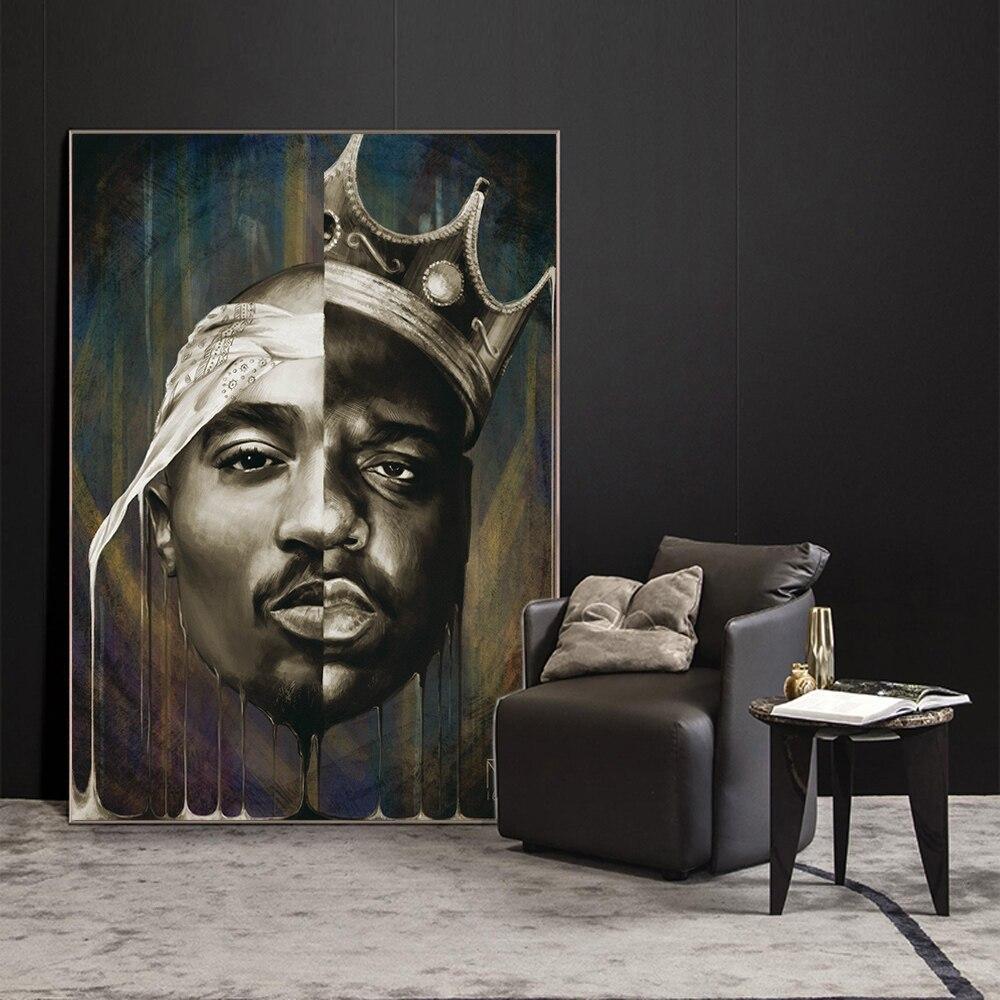 Pintura Vintage Tupac Biggie