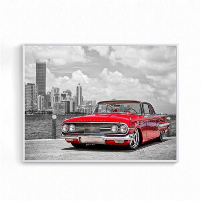 Pintura Vintage Coche Viejo