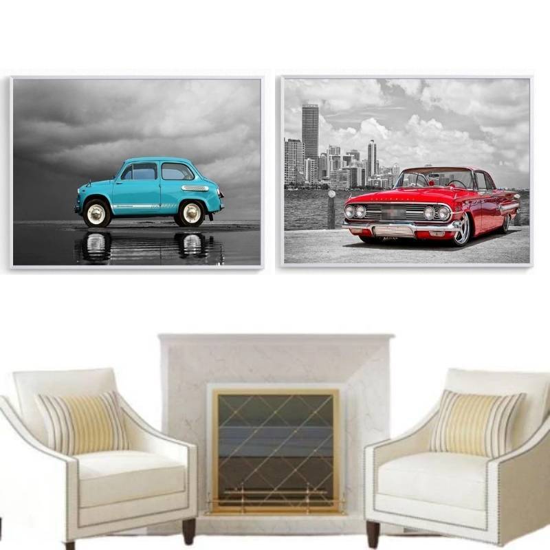 Pintura Vintage Coche Viejo